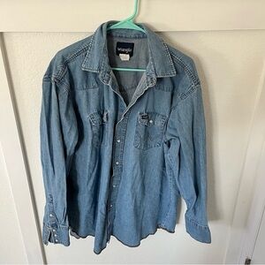 Vintage Wrangler Men’s XXL Denim Button-down Shirt